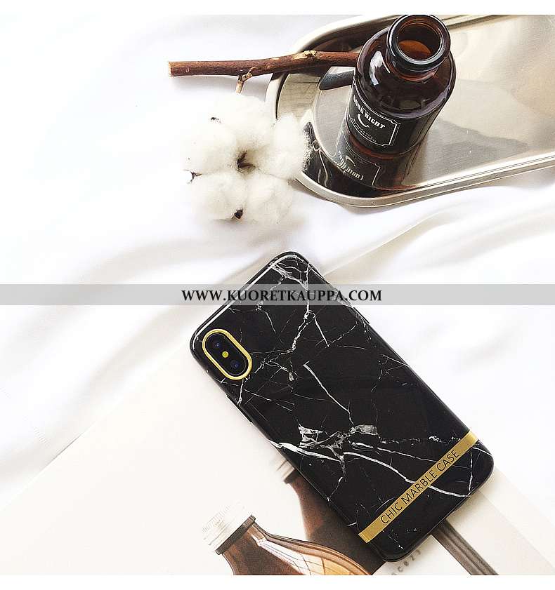 Kuori iPhone Xs, Kuoret iPhone Xs, Kotelo iPhone Xs Kukkakuvio Suuntaus Vaalean Mustat