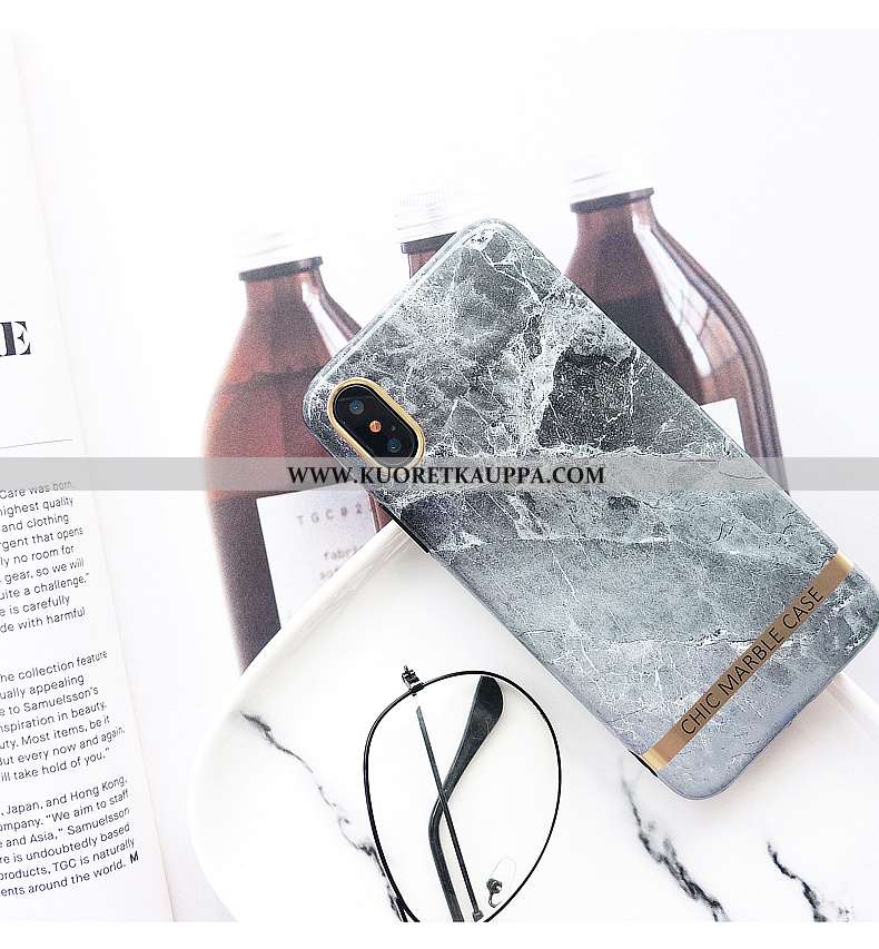 Kuori iPhone Xs, Kuoret iPhone Xs, Kotelo iPhone Xs Kukkakuvio Suuntaus Vaalean Mustat