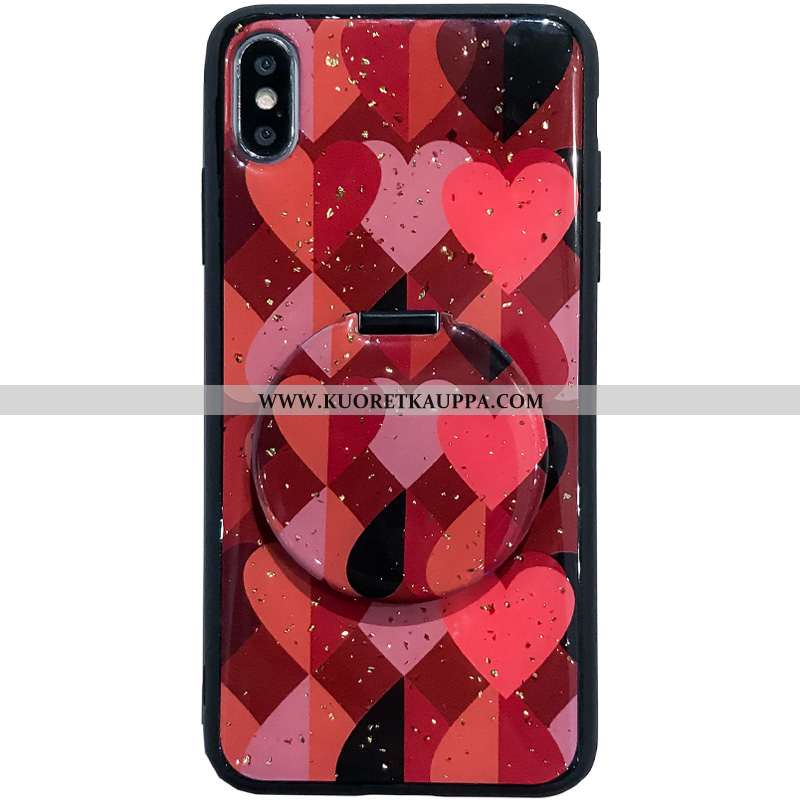 Kuori iPhone Xs, Kuoret iPhone Xs, Kotelo iPhone Xs Lasi Suuntaus Vaalean Net Red Punainen