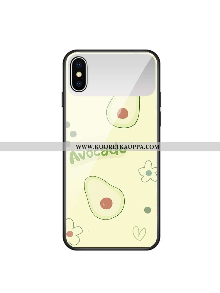 Kuori iPhone Xs, Kuoret iPhone Xs, Kotelo iPhone Xs Lasi Vihreä Lehmä Kustannukset Puhelimen