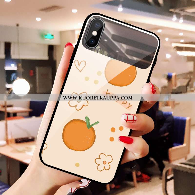 Kuori iPhone Xs, Kuoret iPhone Xs, Kotelo iPhone Xs Lasi Vihreä Lehmä Kustannukset Puhelimen