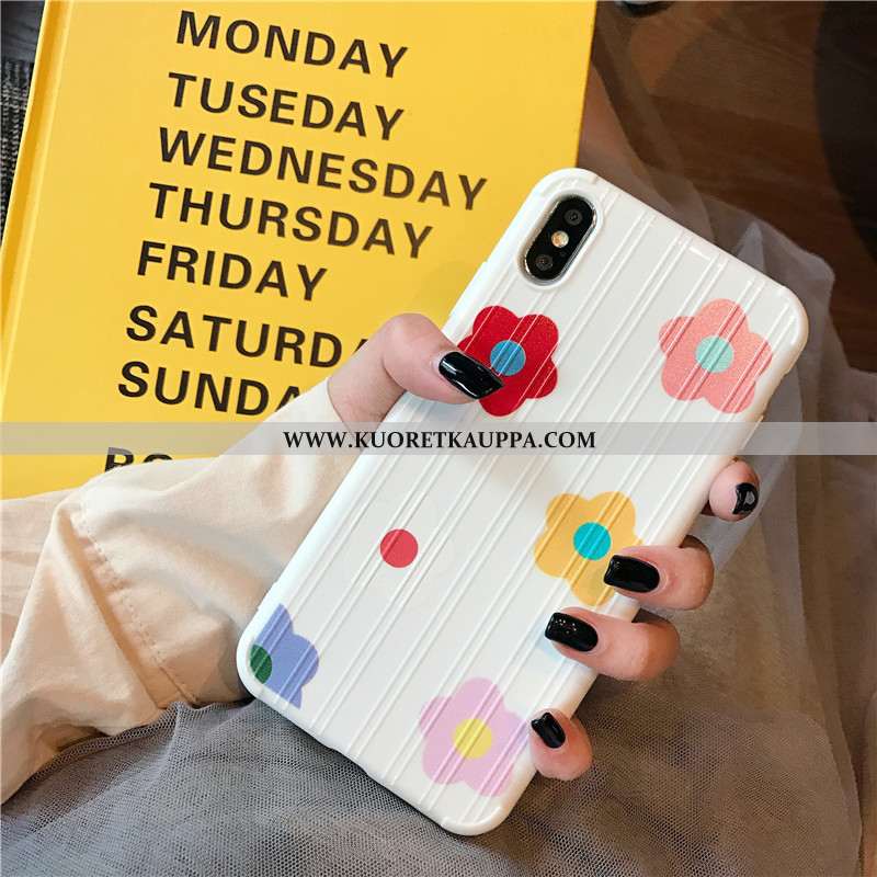 Kuori iPhone Xs, Kuoret iPhone Xs, Kotelo iPhone Xs Luova Pehmeä Neste Valkoinen Murtumaton Silikoni