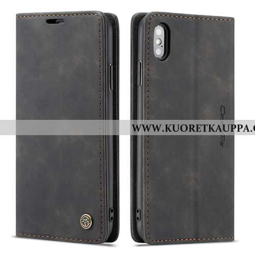 Kuori iPhone Xs, Kuoret iPhone Xs, Kotelo iPhone Xs Nahkakuori Luova Puhelimen Suojaus Mustat
