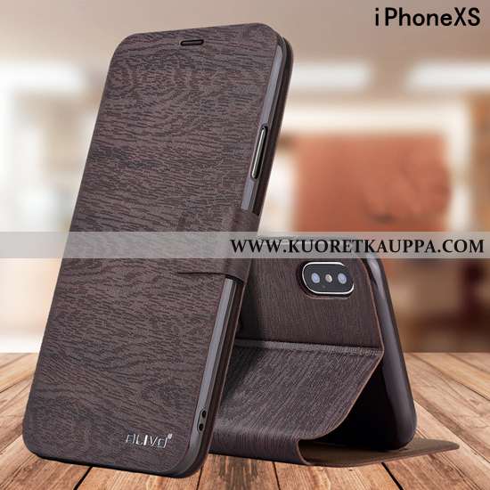 Kuori iPhone Xs, Kuoret iPhone Xs, Kotelo iPhone Xs Nahkakuori Pehmeä Neste Suojaus All Inclusive Pu