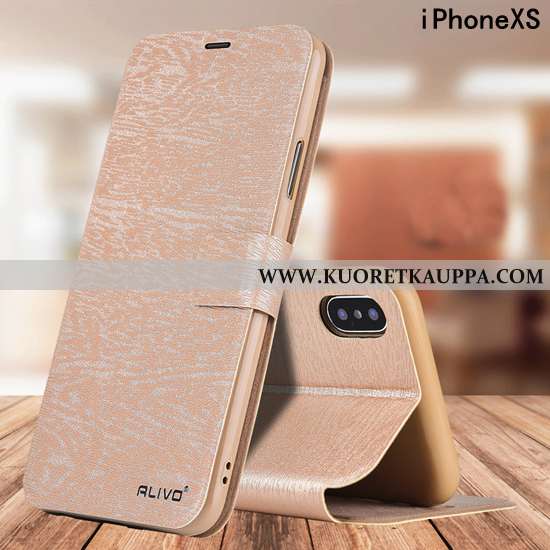Kuori iPhone Xs, Kuoret iPhone Xs, Kotelo iPhone Xs Nahkakuori Pehmeä Neste Suojaus All Inclusive Pu