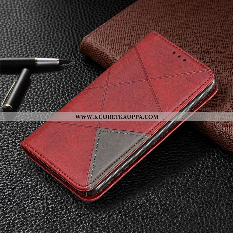 Kuori iPhone Xs, Kuoret iPhone Xs, Kotelo iPhone Xs Nahkakuori Salkku Kortti Puhelimen Punainen