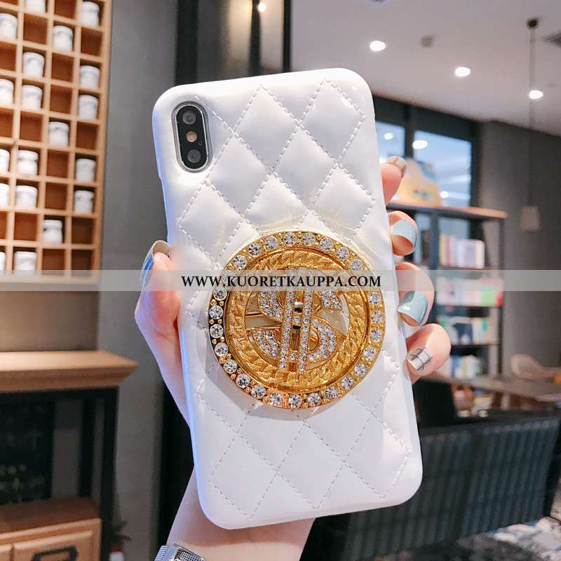 Kuori iPhone Xs, Kuoret iPhone Xs, Kotelo iPhone Xs Nahkakuori Suojaus Valkoinen Kulta