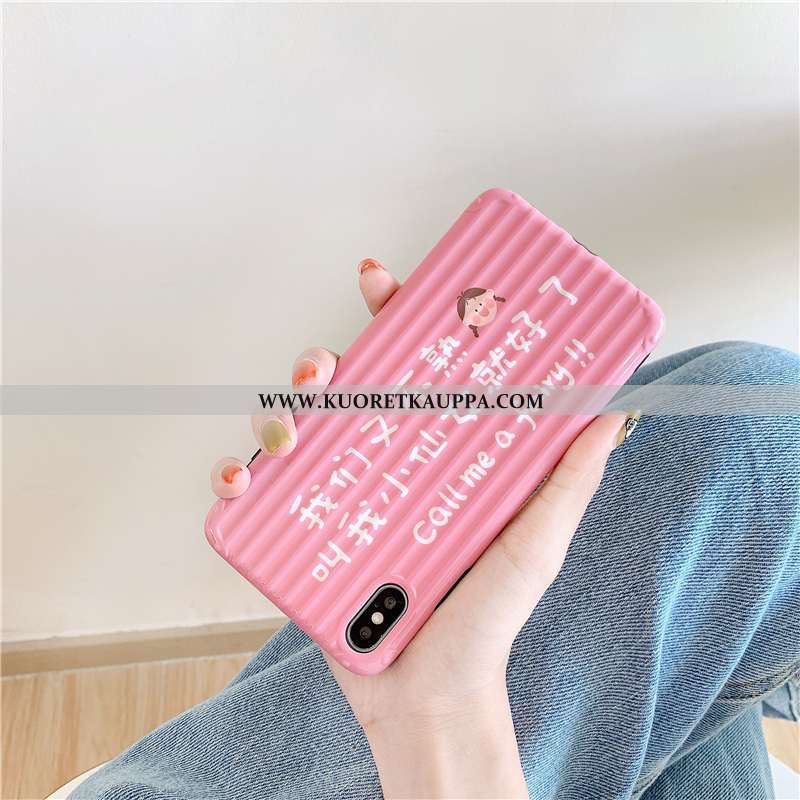 Kuori iPhone Xs, Kuoret iPhone Xs, Kotelo iPhone Xs Persoonallisuus Luova Pehmeä Neste Pinkki
