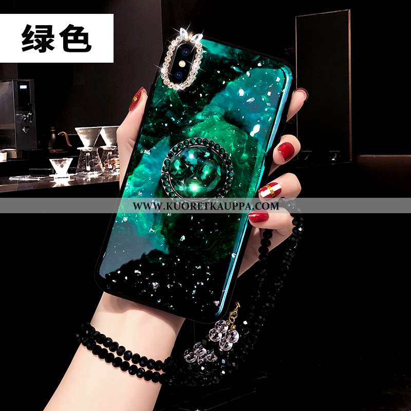 Kuori iPhone Xs, Kuoret iPhone Xs, Kotelo iPhone Xs Persoonallisuus Luova Suuntaus Strassi Vihreä