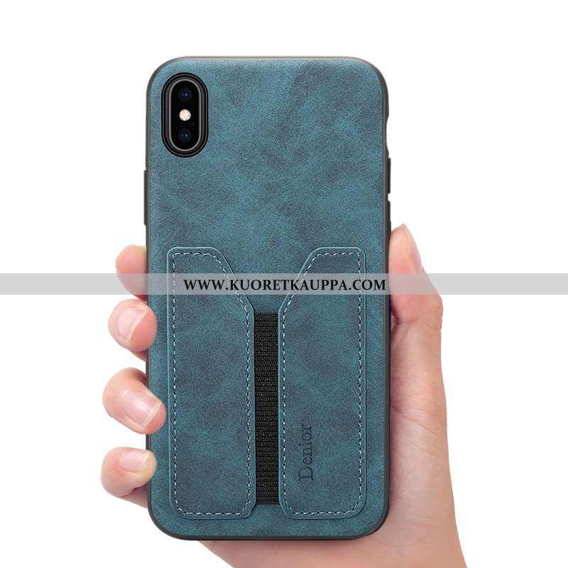 Kuori iPhone Xs, Kuoret iPhone Xs, Kotelo iPhone Xs Salkku Nahkakuori Harmaa Puhelimen