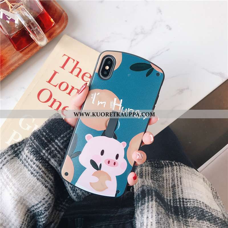 Kuori iPhone Xs, Kuoret iPhone Xs, Kotelo iPhone Xs Sarjakuva Ihana Kaari Puhelimen Pieni Sininen