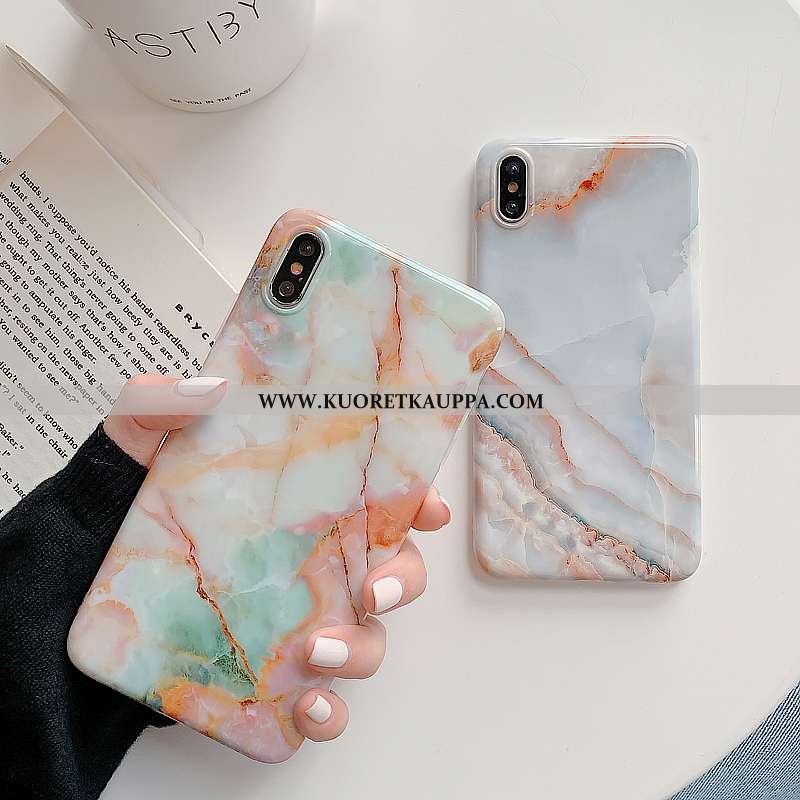 Kuori iPhone Xs, Kuoret iPhone Xs, Kotelo iPhone Xs Silikoni Kukkakuvio Puhelimen Vihreä Pehmeä Nest