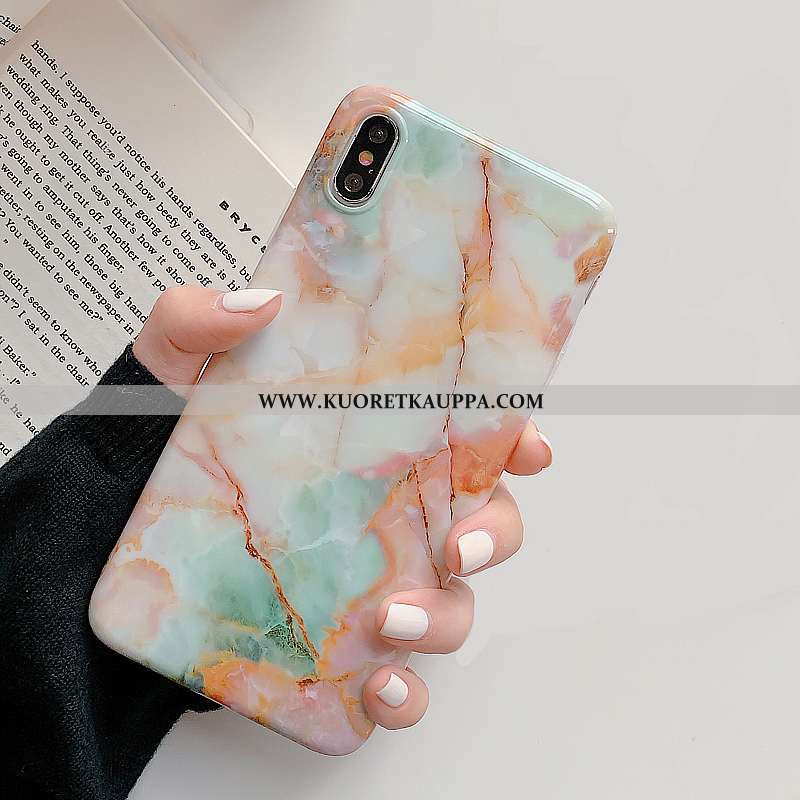 Kuori iPhone Xs, Kuoret iPhone Xs, Kotelo iPhone Xs Silikoni Kukkakuvio Puhelimen Vihreä Pehmeä Nest