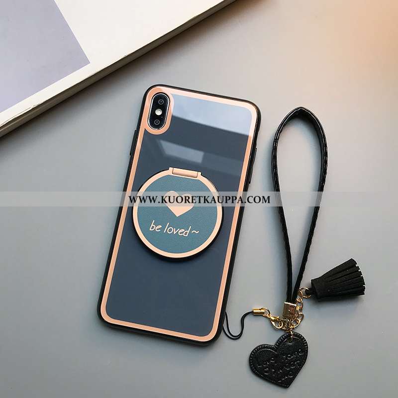 Kuori iPhone Xs, Kuoret iPhone Xs, Kotelo iPhone Xs Silikoni Lasi Suuntaus Tuki Vihreä