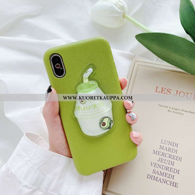 Kuori iPhone Xs, Kuoret iPhone Xs, Kotelo iPhone Xs Silikoni Neste Lehmä Vihreä