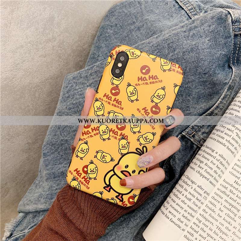 Kuori iPhone Xs, Kuoret iPhone Xs, Kotelo iPhone Xs Silikoni Sarjakuva Net Red Keltainen Keltaiset