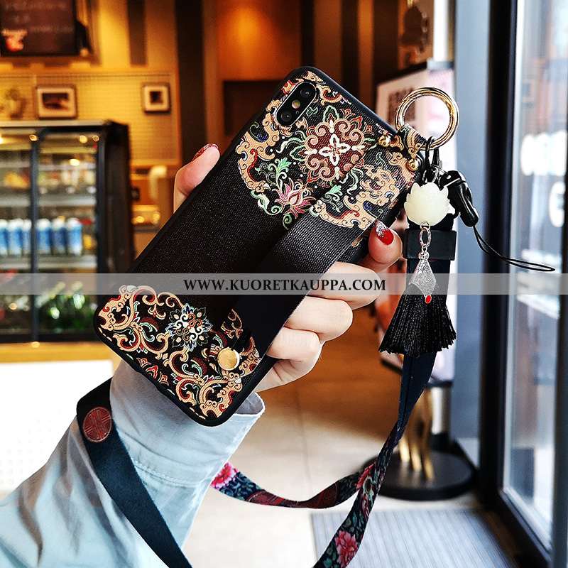 Kuori iPhone Xs, Kuoret iPhone Xs, Kotelo iPhone Xs Silikoni Suuntaus Ylellisyys Musta Mustat