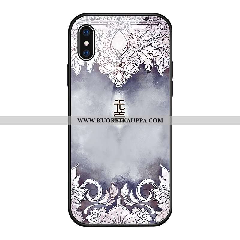 Kuori iPhone Xs, Kuoret iPhone Xs, Kotelo iPhone Xs Suojaus Lasi Sininen Vuosikerta Rakastunut