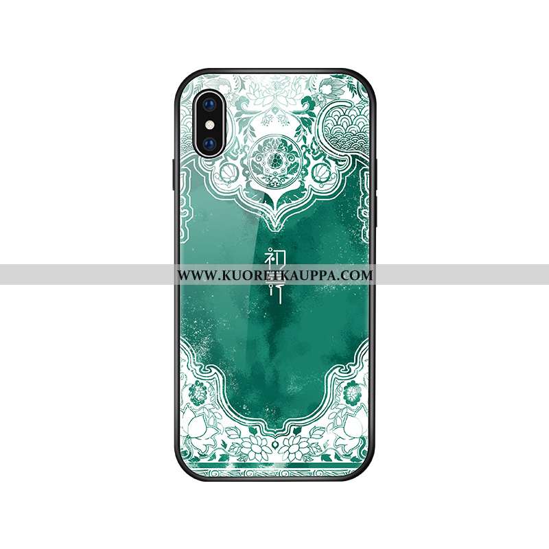 Kuori iPhone Xs, Kuoret iPhone Xs, Kotelo iPhone Xs Suojaus Lasi Sininen Vuosikerta Rakastunut