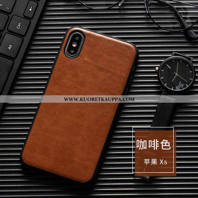 Kuori iPhone Xs, Kuoret iPhone Xs, Kotelo iPhone Xs Suojaus Nahkakuori Pehmeä Neste Valo Ultra Ruske