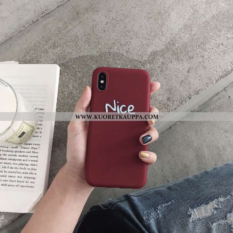 Kuori iPhone Xs, Kuoret iPhone Xs, Kotelo iPhone Xs Suojaus Pesty Suede Silikoni Net Red Keltaiset