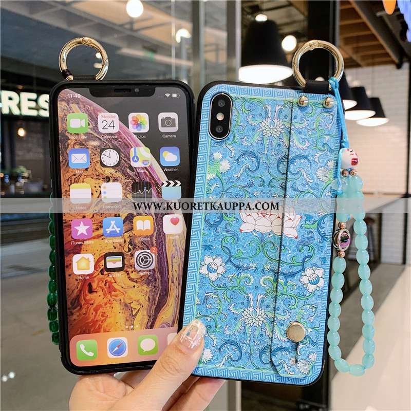 Kuori iPhone Xs, Kuoret iPhone Xs, Kotelo iPhone Xs Suojaus Vuosikerta Pehmeä Neste Sininen