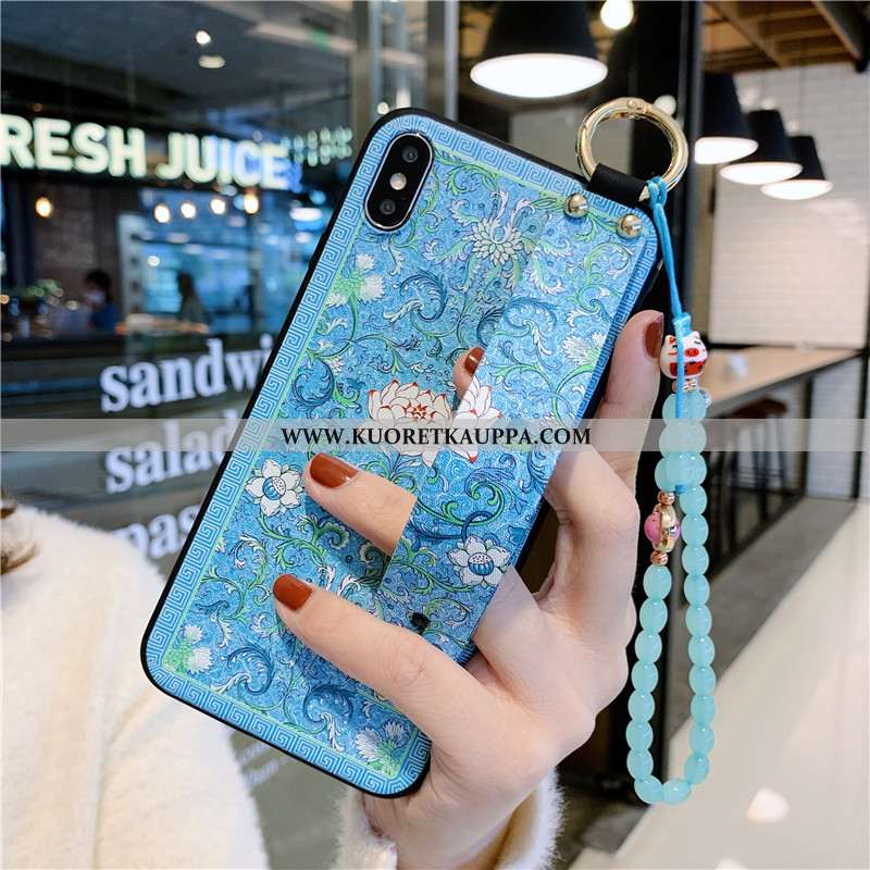 Kuori iPhone Xs, Kuoret iPhone Xs, Kotelo iPhone Xs Suojaus Vuosikerta Pehmeä Neste Sininen