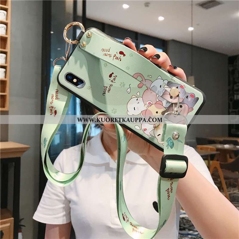 Kuori iPhone Xs, Kuoret iPhone Xs, Kotelo iPhone Xs Suuntaus Pehmeä Neste Suojaus Vihreä Sarjakuva