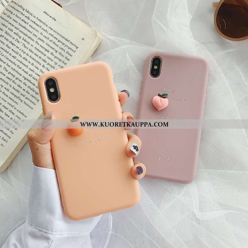 Kuori iPhone Xs, Kuoret iPhone Xs, Kotelo iPhone Xs Suuntaus Silikoni Murtumaton Ulotteinen Pinkki