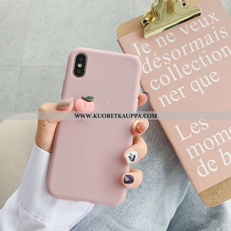 Kuori iPhone Xs, Kuoret iPhone Xs, Kotelo iPhone Xs Suuntaus Silikoni Murtumaton Ulotteinen Pinkki