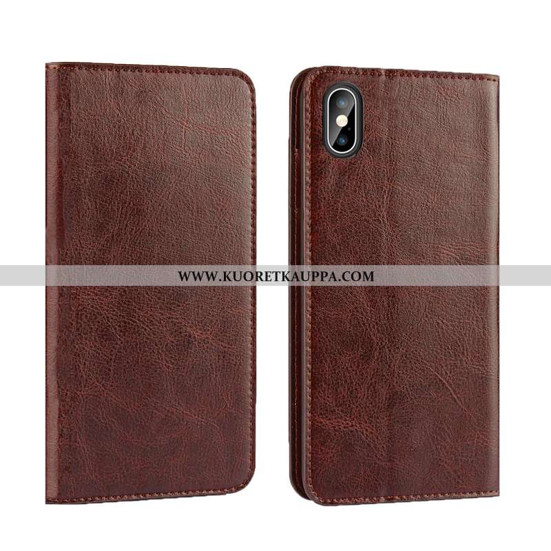 Kuori iPhone Xs, Kuoret iPhone Xs, Kotelo iPhone Xs Ylellisyys Aito Nahka Suojaus All Inclusive Liik