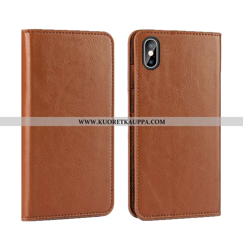 Kuori iPhone Xs, Kuoret iPhone Xs, Kotelo iPhone Xs Ylellisyys Aito Nahka Suojaus All Inclusive Liik