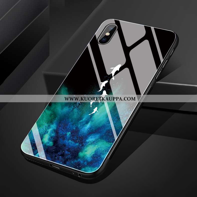 Kuori iPhone Xs Max, Kuoret iPhone Xs Max, Kotelo iPhone Xs Max Lasi Luova Punainen Yksinkertainen K