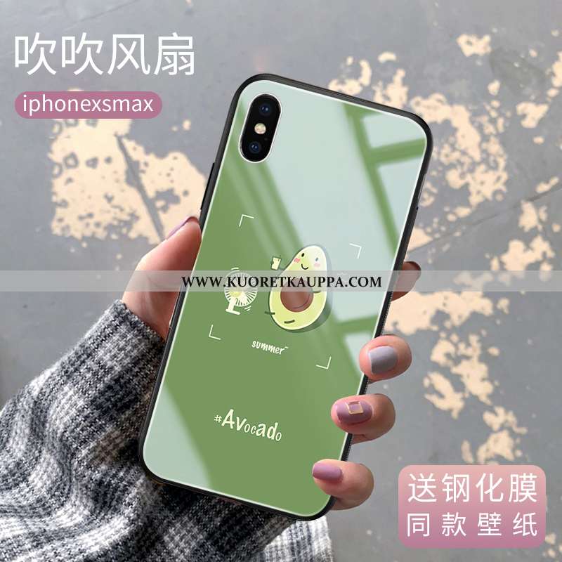Kuori iPhone Xs Max, Kuoret iPhone Xs Max, Kotelo iPhone Xs Max Lasi Päivänkakkara Vihreä Murtumaton