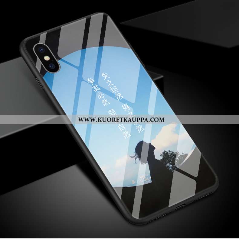 Kuori iPhone Xs Max, Kuoret iPhone Xs Max, Kotelo iPhone Xs Max Lasi Suojaus Tyylikäs Peili Sininen