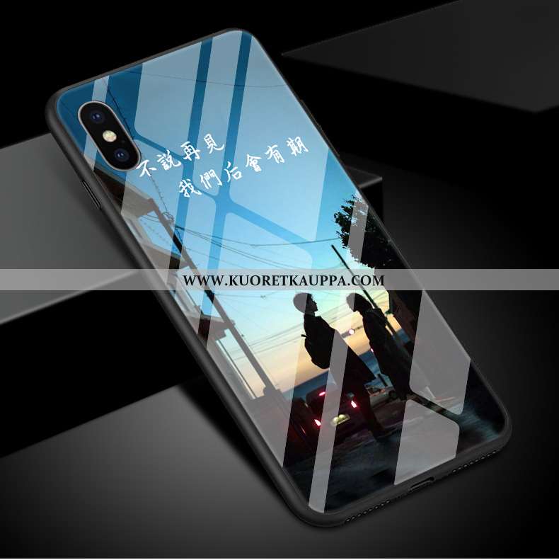 Kuori iPhone Xs Max, Kuoret iPhone Xs Max, Kotelo iPhone Xs Max Lasi Suojaus Tyylikäs Peili Sininen