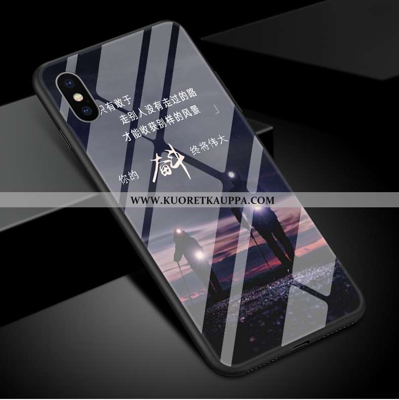 Kuori iPhone Xs Max, Kuoret iPhone Xs Max, Kotelo iPhone Xs Max Lasi Suojaus Tyylikäs Peili Sininen
