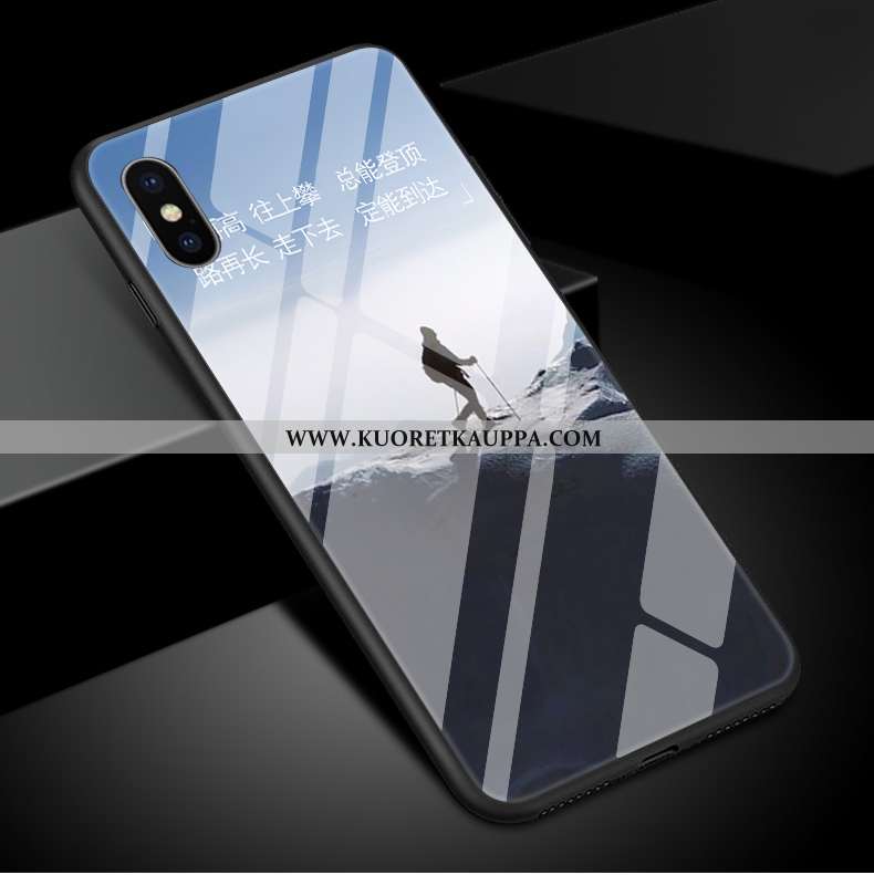 Kuori iPhone Xs Max, Kuoret iPhone Xs Max, Kotelo iPhone Xs Max Lasi Suojaus Tyylikäs Peili Sininen