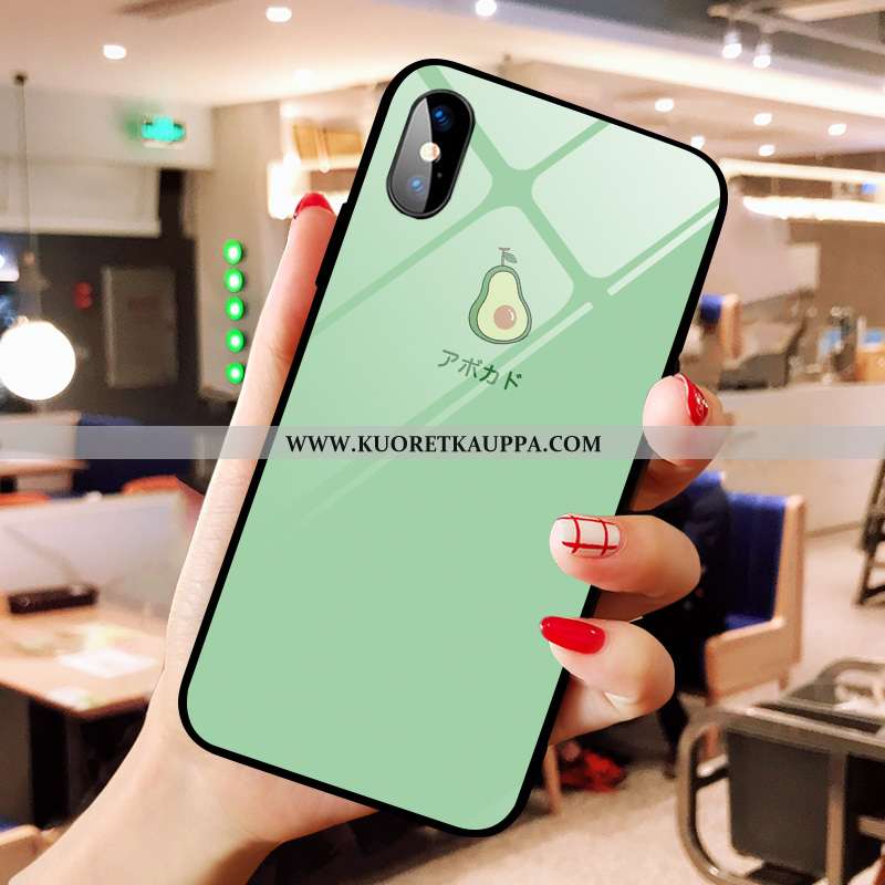 Kuori iPhone Xs Max, Kuoret iPhone Xs Max, Kotelo iPhone Xs Max Lasi Vihreä Puhelimen Net Red Tuuli 