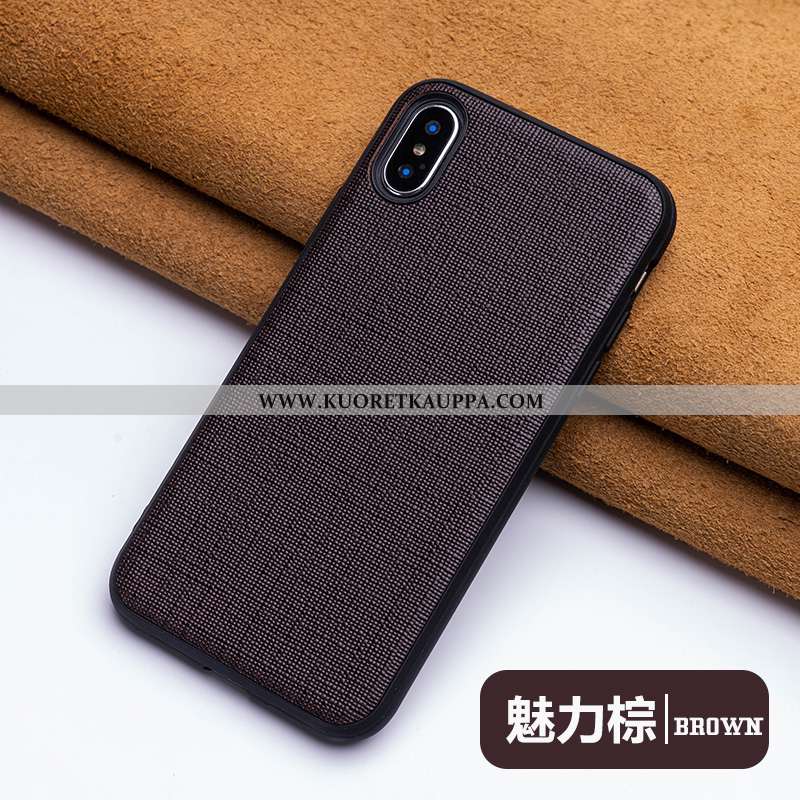 Kuori iPhone Xs Max, Kuoret iPhone Xs Max, Kotelo iPhone Xs Max Luova Aito Nahka Nahkakuori Musta Na