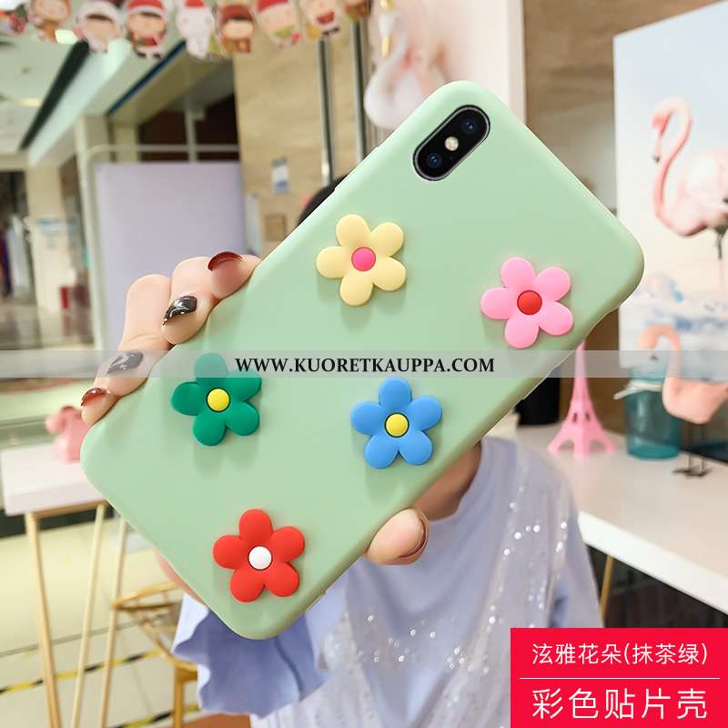 Kuori iPhone Xs Max, Kuoret iPhone Xs Max, Kotelo iPhone Xs Max Luova Sarjakuva Vihreä Net Red Puhel