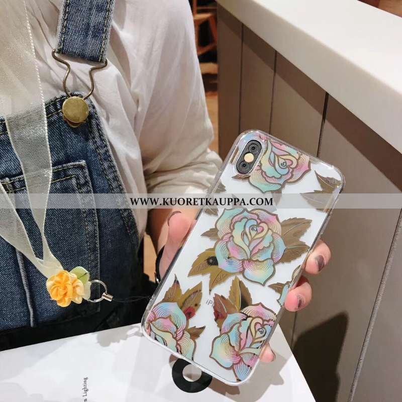 Kuori iPhone Xs Max, Kuoret iPhone Xs Max, Kotelo iPhone Xs Max Läpinäkyvä Pehmeä Neste Kukka Puheli