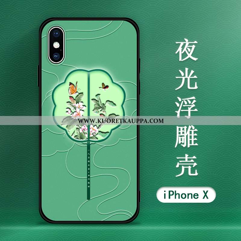 Kuori iPhone Xs Max, Kuoret iPhone Xs Max, Kotelo iPhone Xs Max Nahka Kukkakuvio Kiinalainen Tyyli S