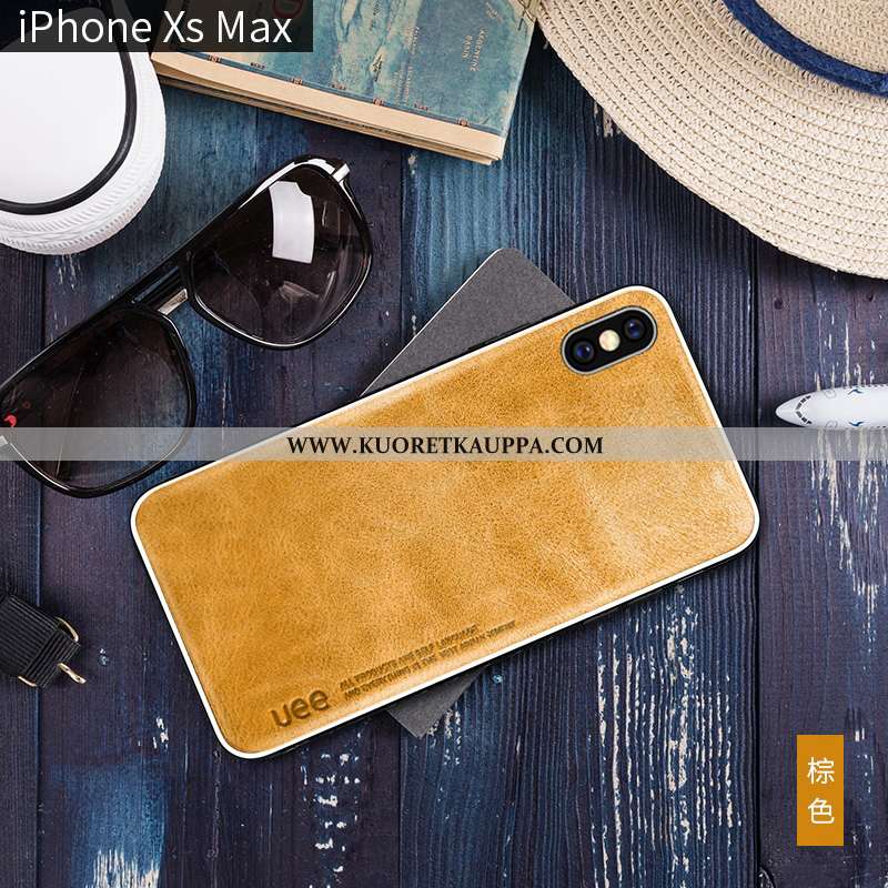 Kuori iPhone Xs Max, Kuoret iPhone Xs Max, Kotelo iPhone Xs Max Nahka Suuntaus All Inclusive Aito Na