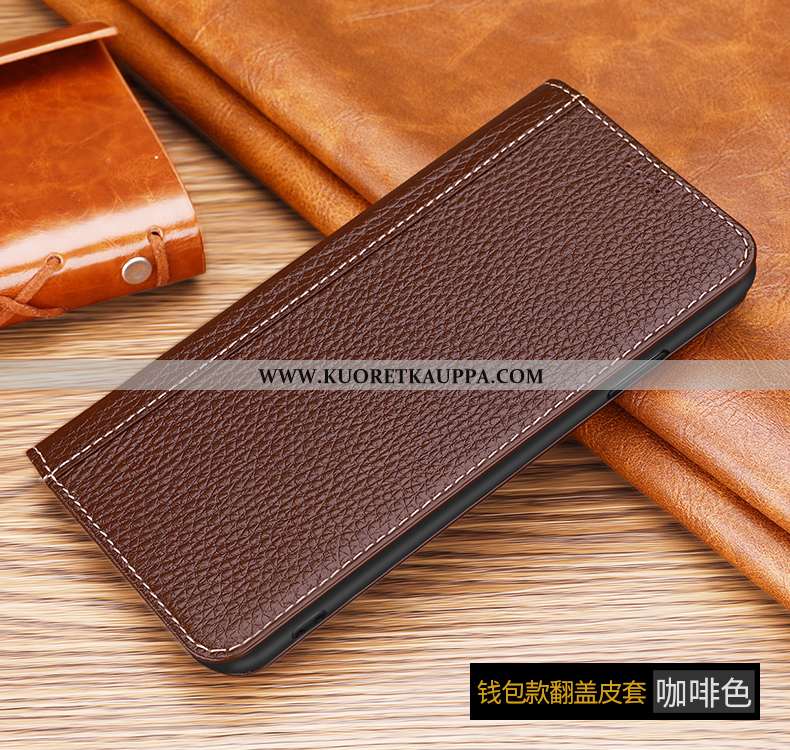 Kuori iPhone Xs Max, Kuoret iPhone Xs Max, Kotelo iPhone Xs Max Nahkakuori Aito Nahka Suojaus Punain