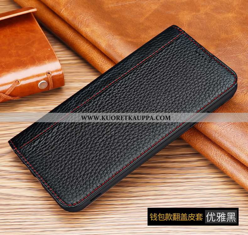 Kuori iPhone Xs Max, Kuoret iPhone Xs Max, Kotelo iPhone Xs Max Nahkakuori Aito Nahka Suojaus Punain