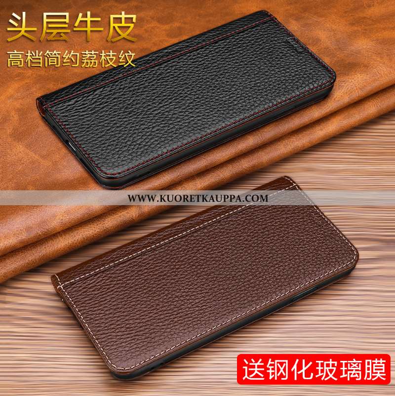 Kuori iPhone Xs Max, Kuoret iPhone Xs Max, Kotelo iPhone Xs Max Nahkakuori Aito Nahka Suojaus Punain