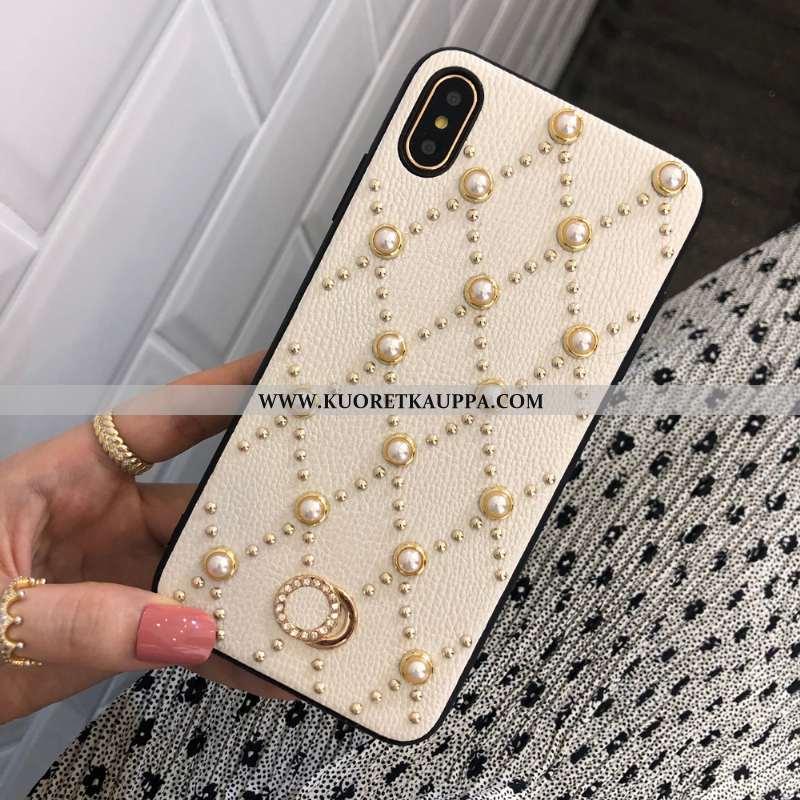 Kuori iPhone Xs Max, Kuoret iPhone Xs Max, Kotelo iPhone Xs Max Nahkakuori Ketju Puhelimen Net Red V