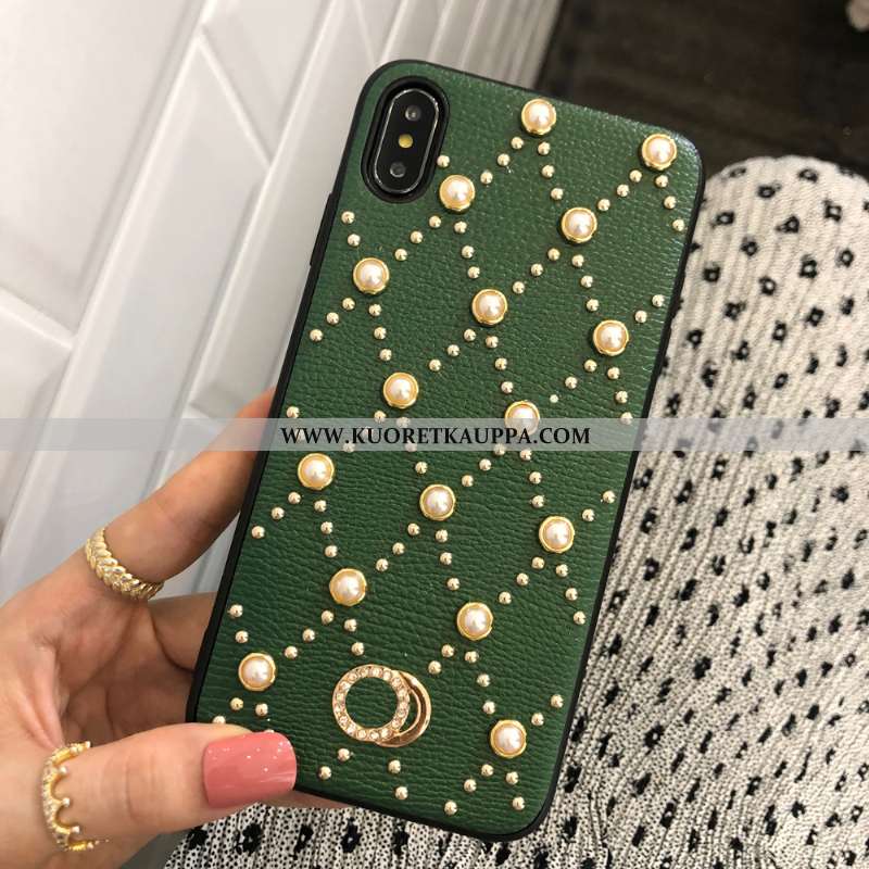 Kuori iPhone Xs Max, Kuoret iPhone Xs Max, Kotelo iPhone Xs Max Nahkakuori Ketju Puhelimen Net Red V