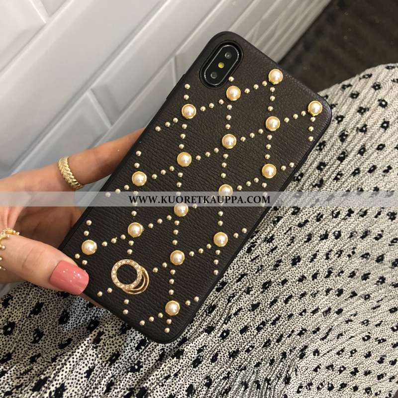 Kuori iPhone Xs Max, Kuoret iPhone Xs Max, Kotelo iPhone Xs Max Nahkakuori Ketju Puhelimen Net Red V